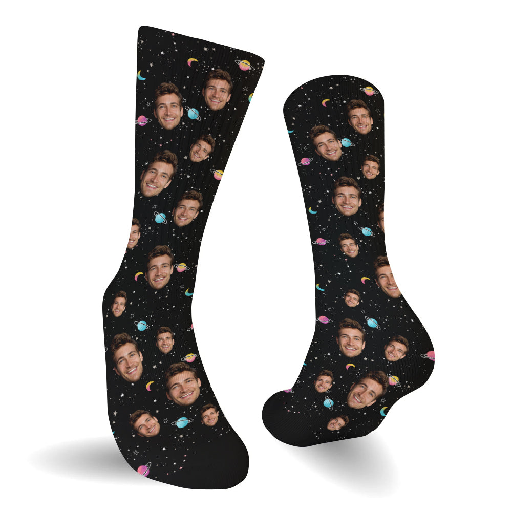 Custom Face Galaxy - Personalized Uncle Socks