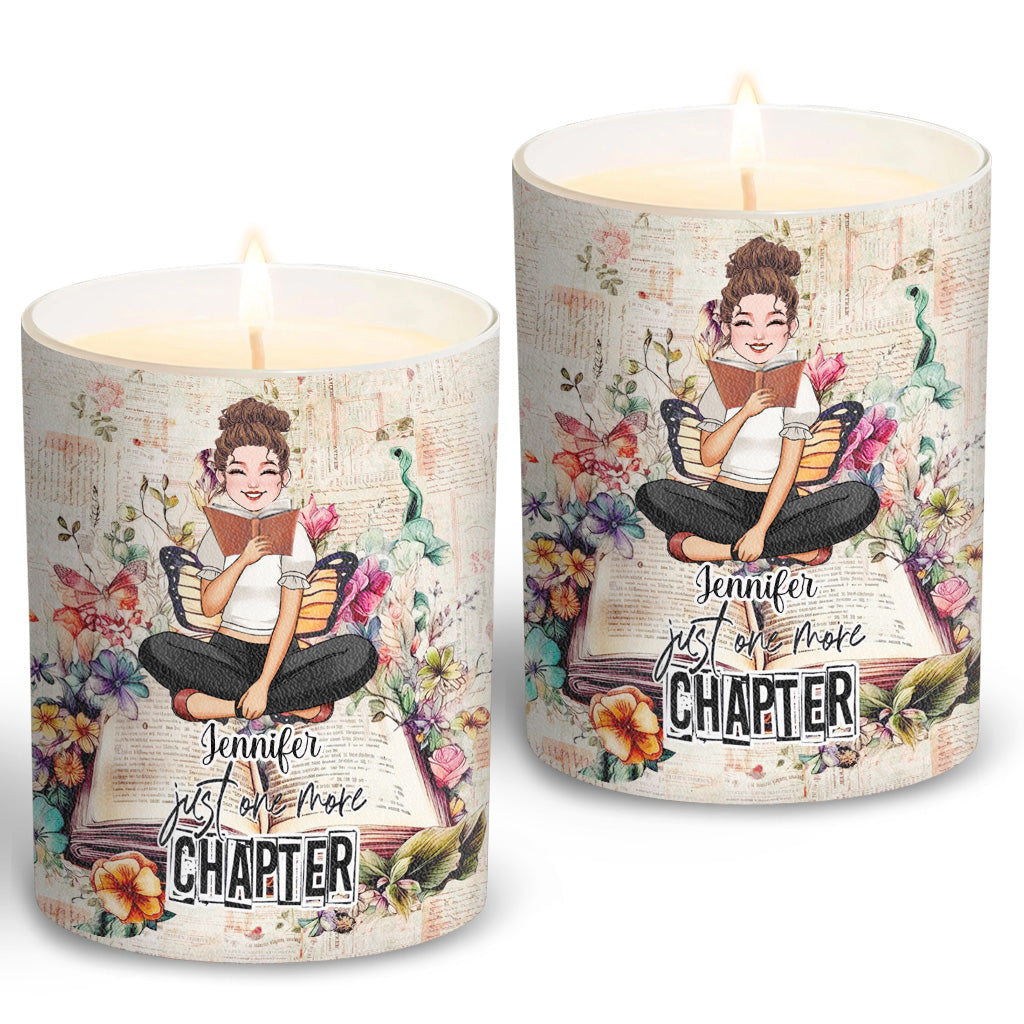 Just One More Chapter - Personalized Book Candle With Wooden Lid