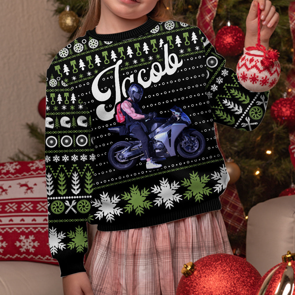 Love Motorcycles - Personalized Biker Ugly Sweater