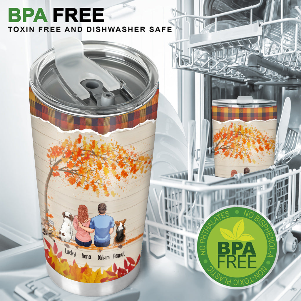 You And Me And The Dogs - Personalized Couple Tumbler