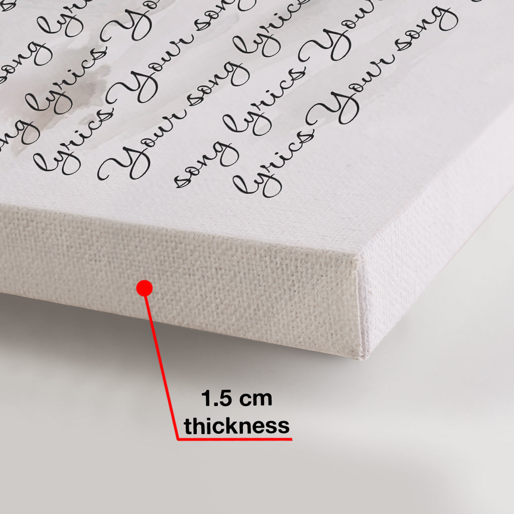 Custom Watercolor Portraits With Wedding Song Lyrics - Personalized Husband And Wife Canvas And Poster