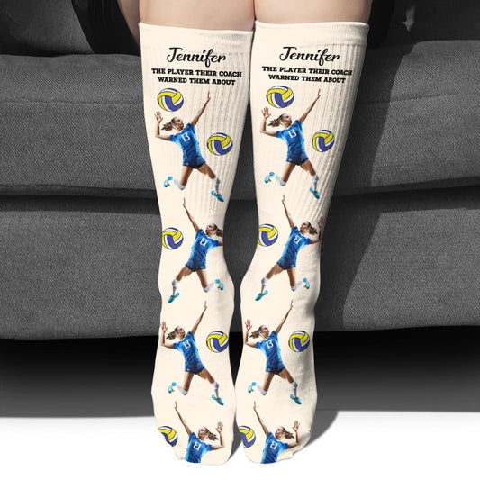 Their Coach Warned - Personalized Volleyball Socks