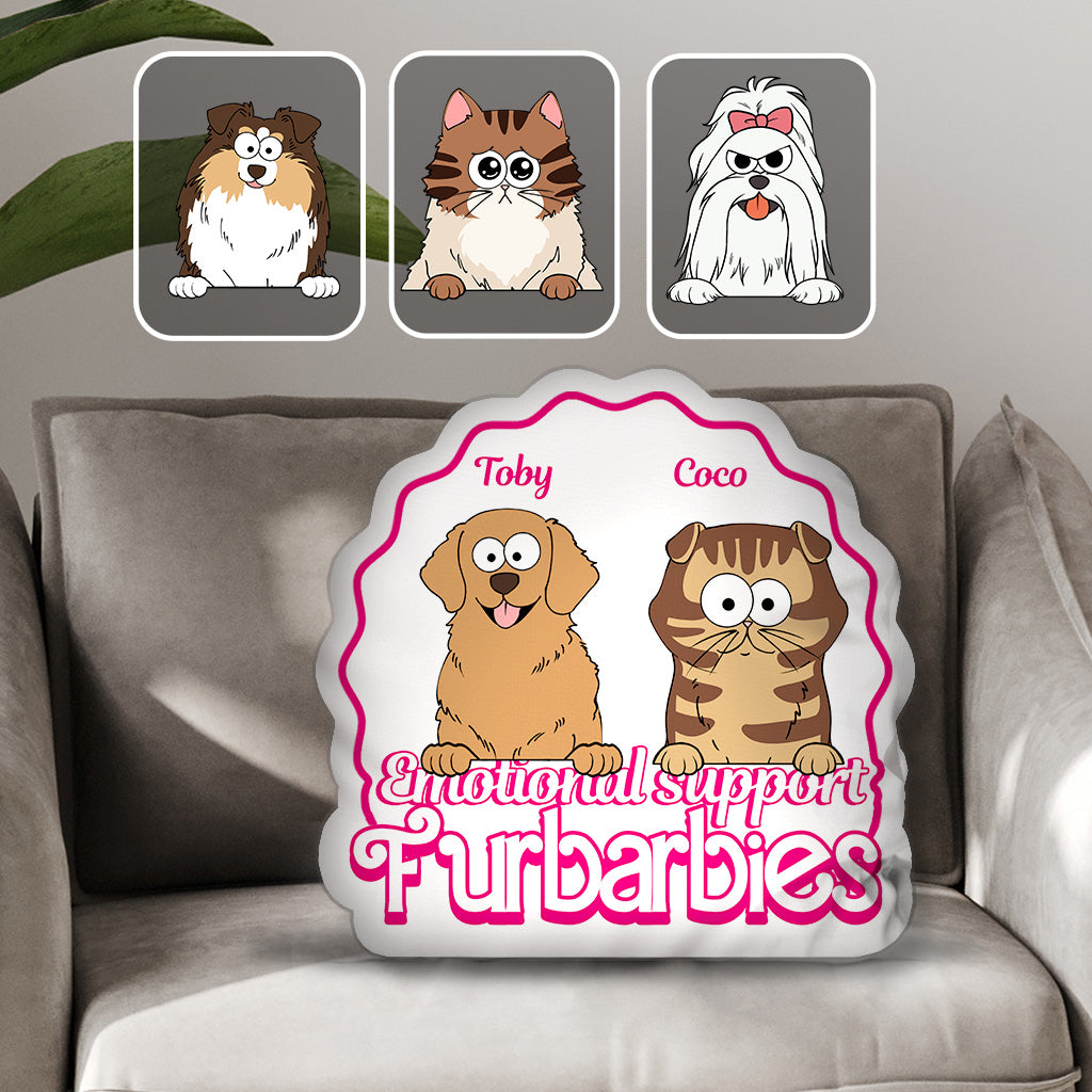 Emotionale Unterstützung – Geschenk für Hunde- und Katzenliebhaber – Personalisiertes Kissen in Form einer Katze