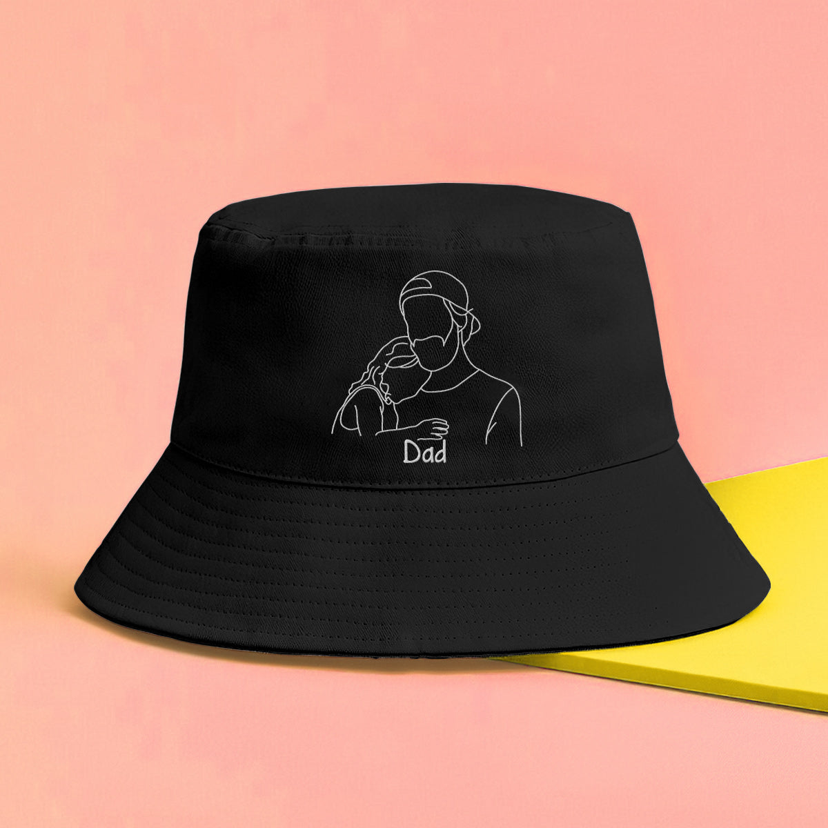 Custom Photo - Personalized Father Embroidered Bucket Hat
