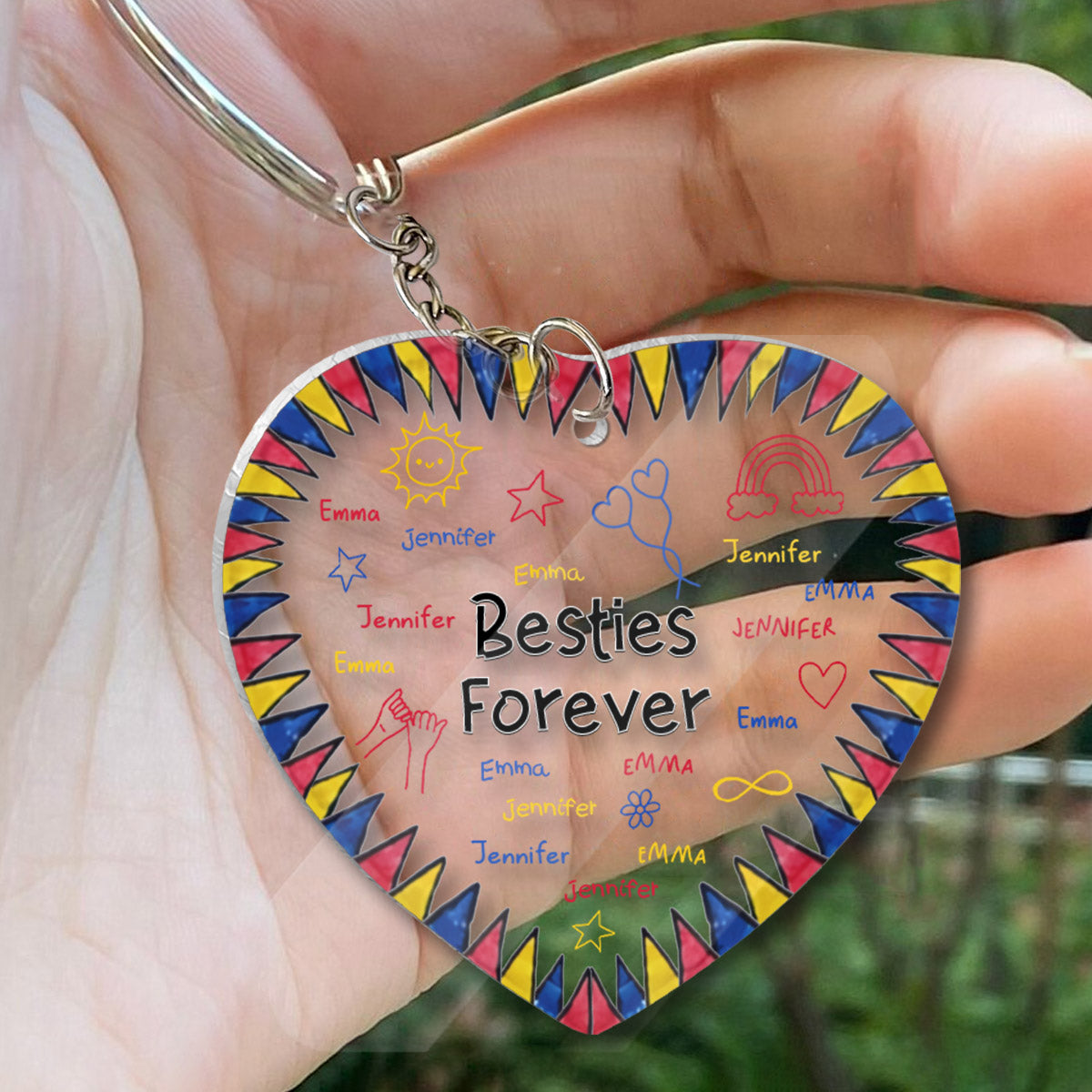 Besties Forever - Gift for friend - Personalized Transparent Keychain