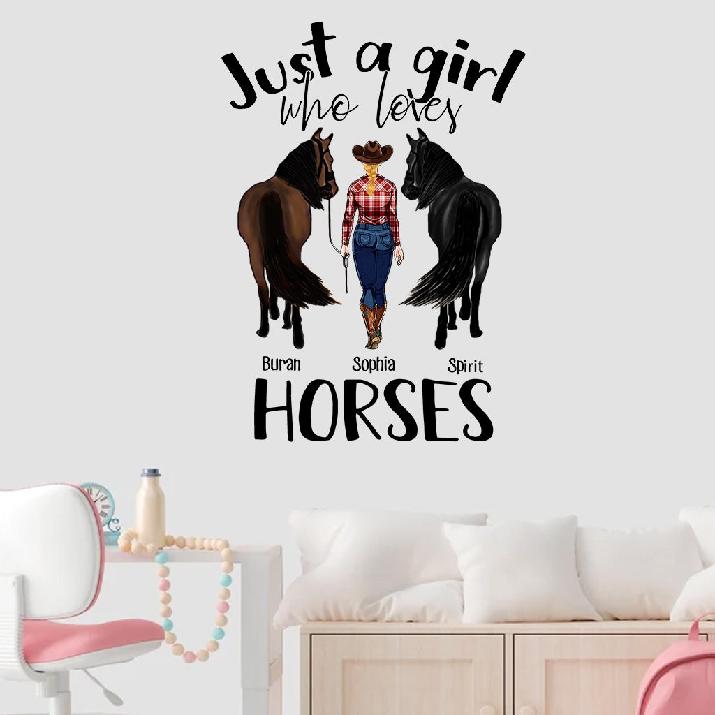 Just A Girl Who Loves Horses - Personalized Horse Decal Full