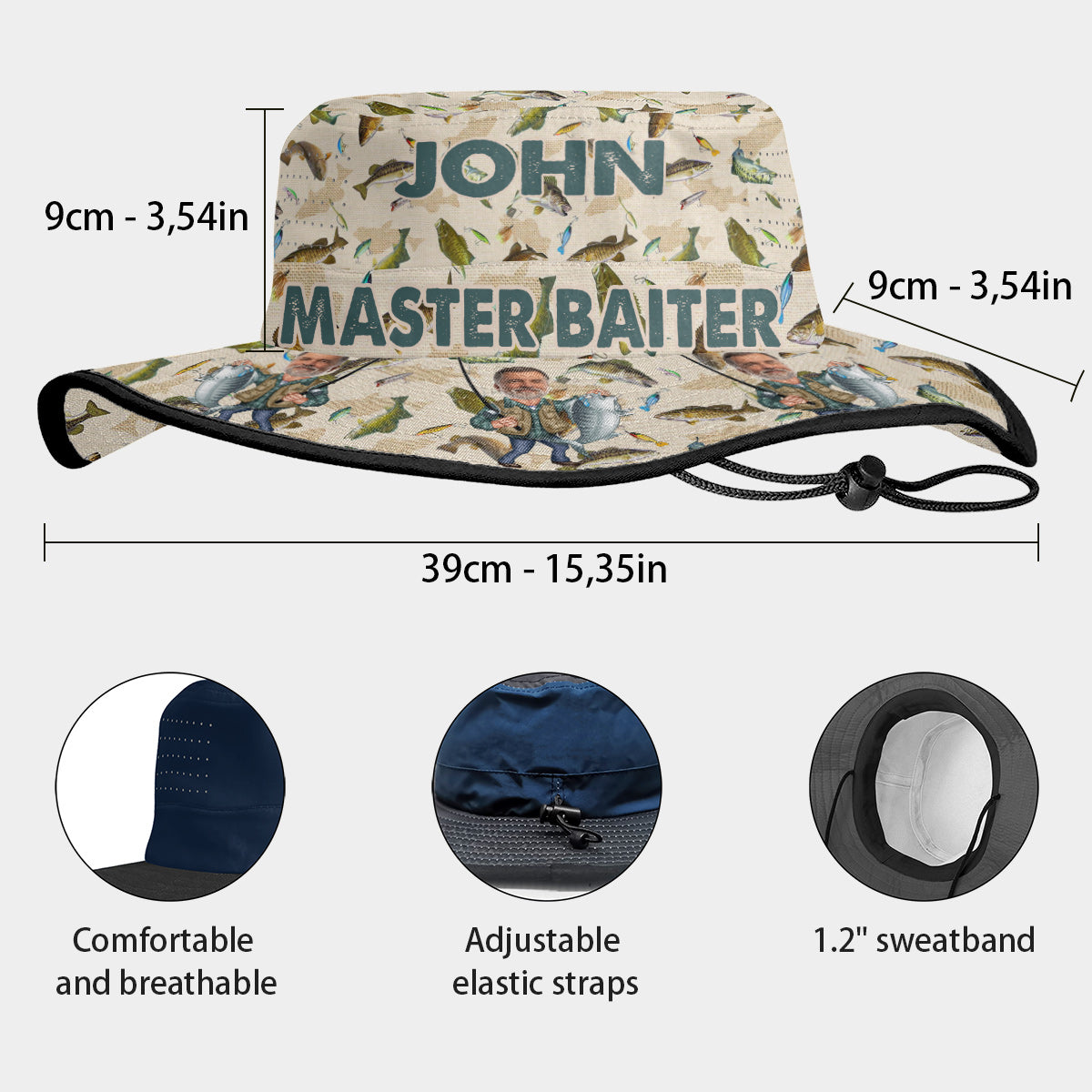Master Baiter – Personalisierter Angel-Boonie-Hut