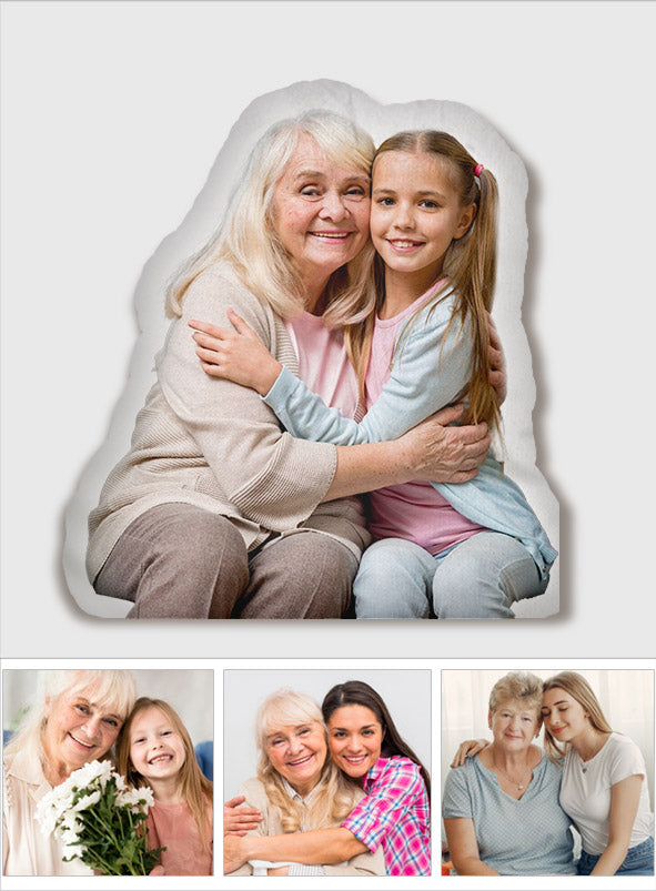 Custom Photo Humanoid - Personalized Grandma Shaped Pillow