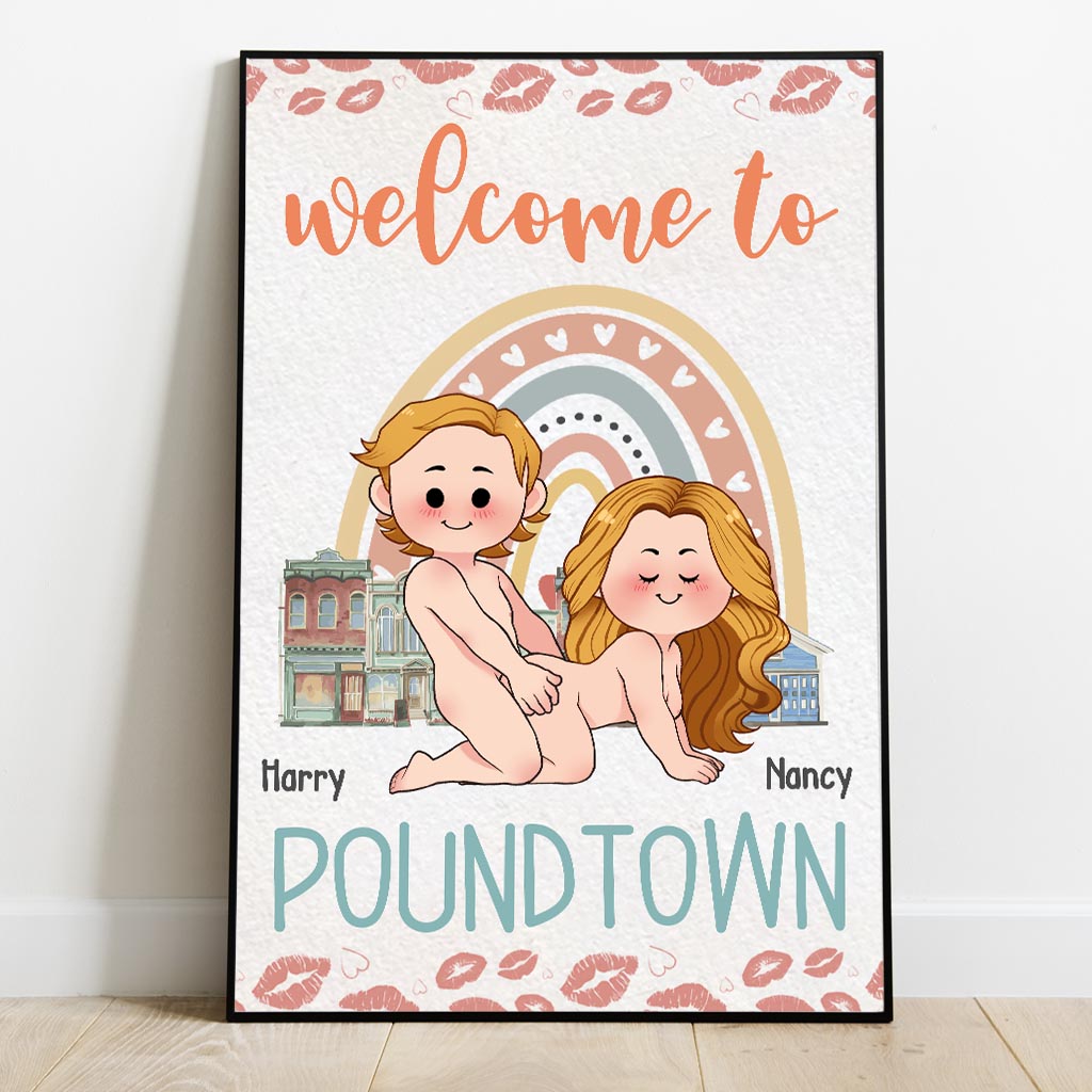 Welcome To The Pound Town Inappropriate Adult - Personalized Couple Canvas And Poster