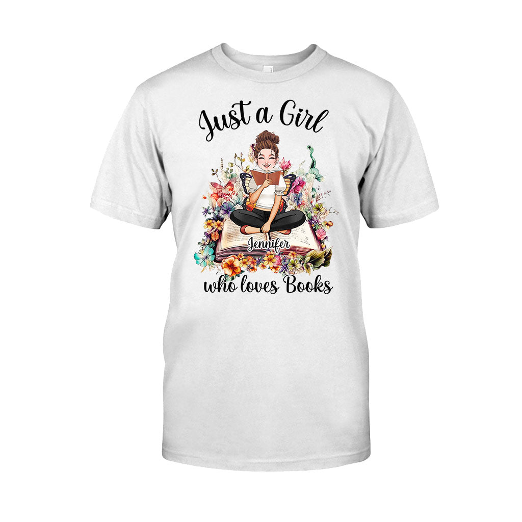 Just A Girl Who Loves Books - Personalized Book T-shirt and Hoodie