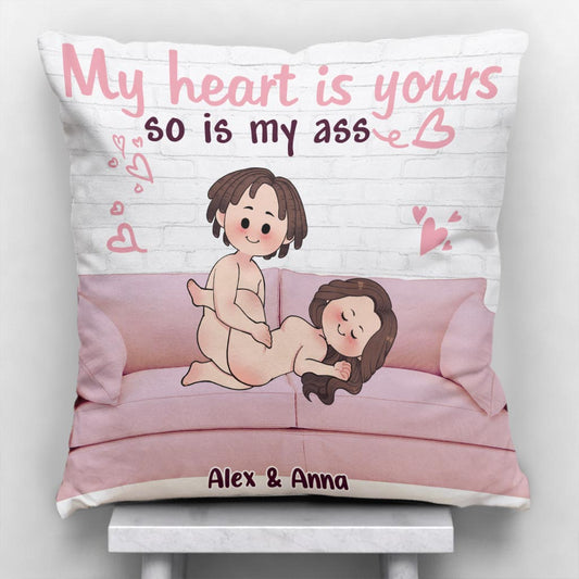My Heart Is Yours - Personalized Couple Throw Pillow