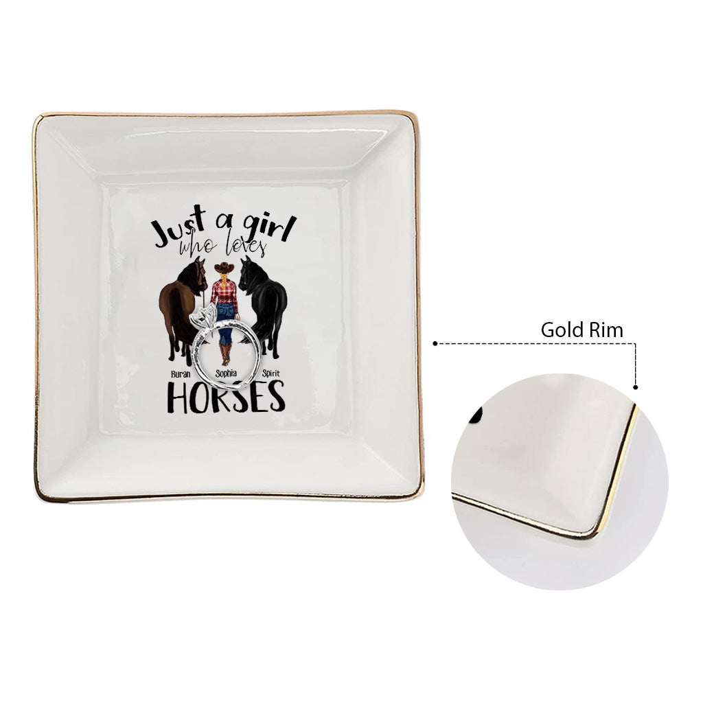 Just A Girl Who Loves Horses - Personalized Horse Jewelry Dish