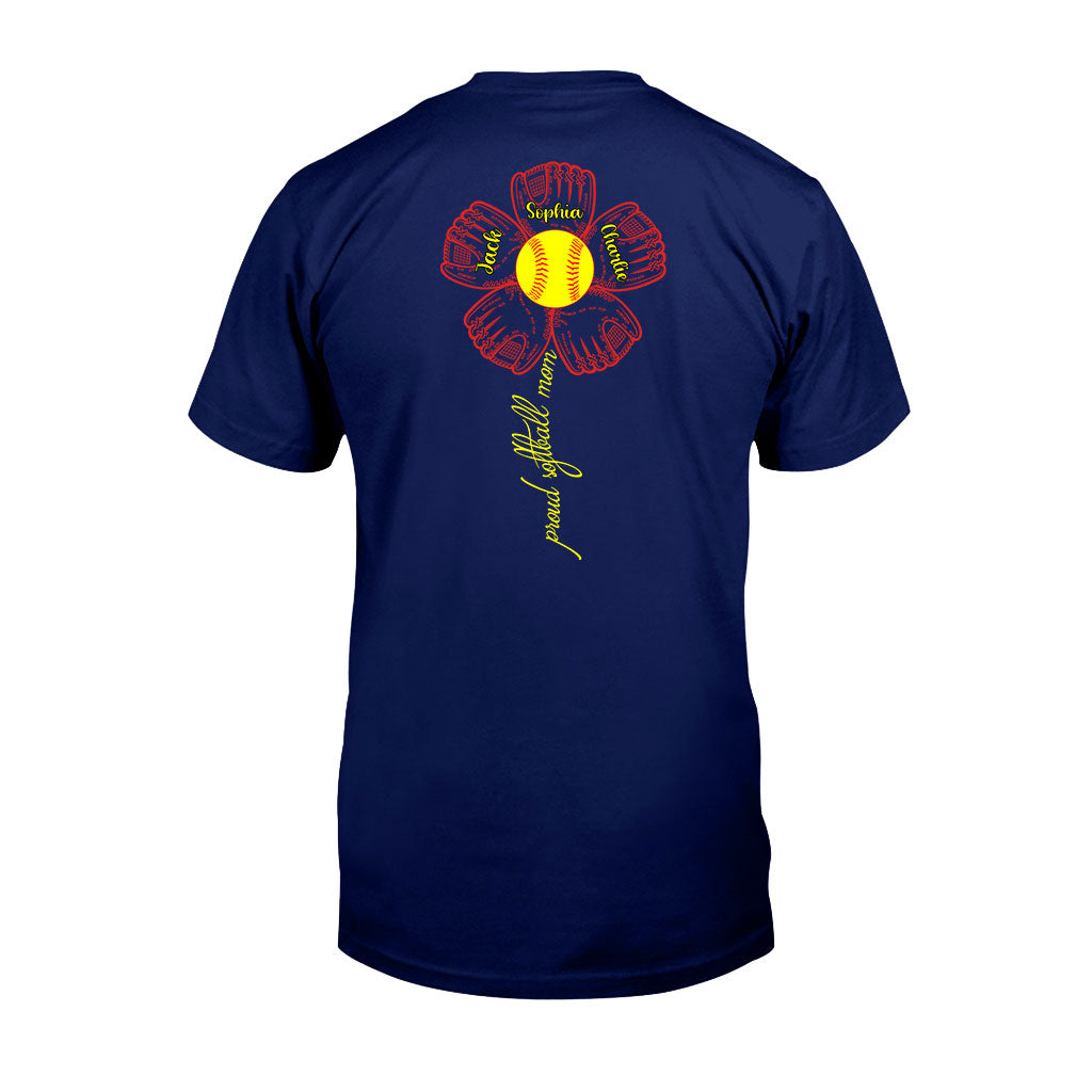 Proud Softball Mom Grandma Aunt - Personalized Softball T-shirt and Hoodie