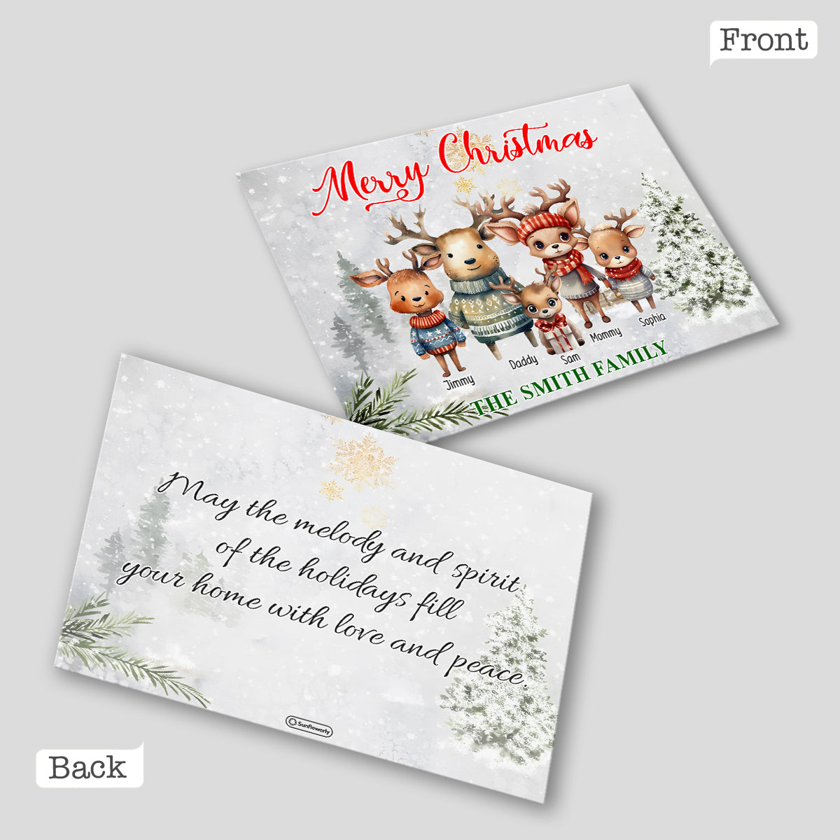 Merry Christmas - Personalized Family Greeting Card