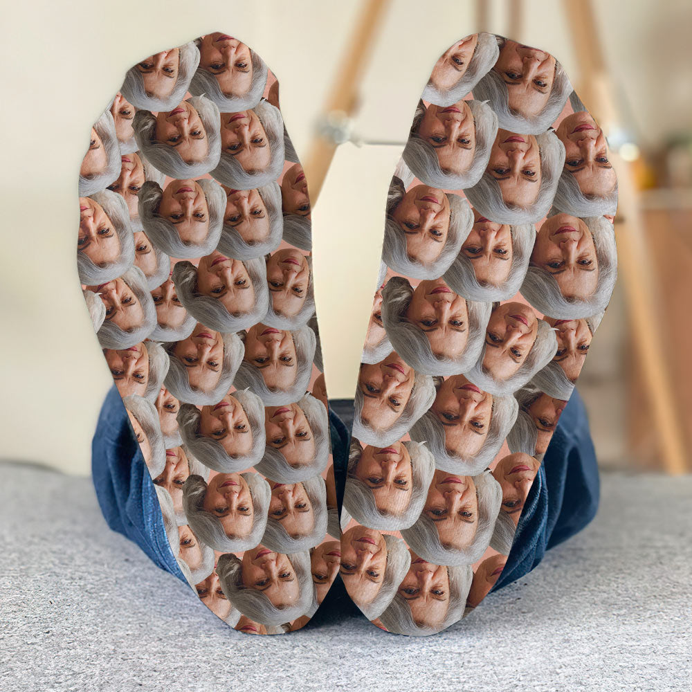Customizable Printed Face - Personalized Grandma Socks