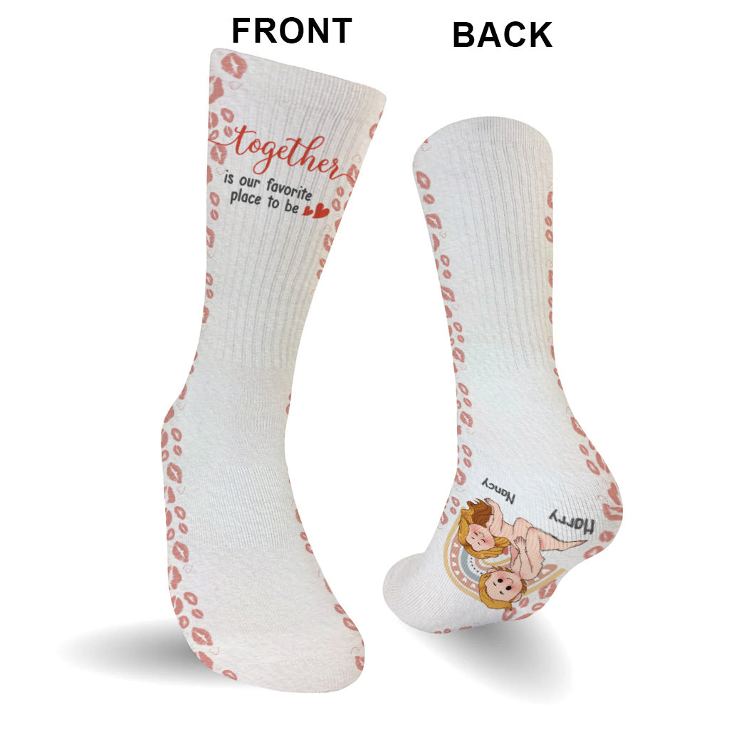 Together Is Our Favorite Place To Be - Personalized Couple Socks