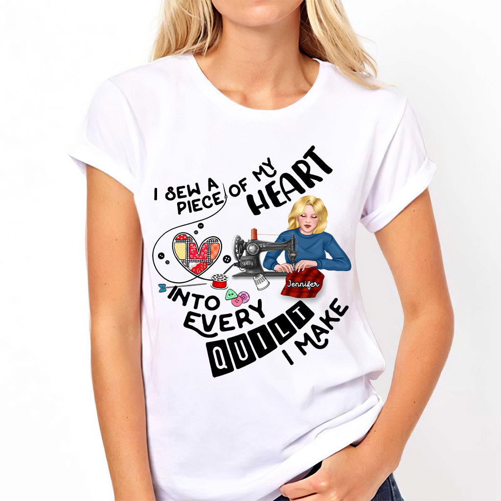 Je couds un morceau de mon cœur - T-shirt et sweat à capuche personnalisés
