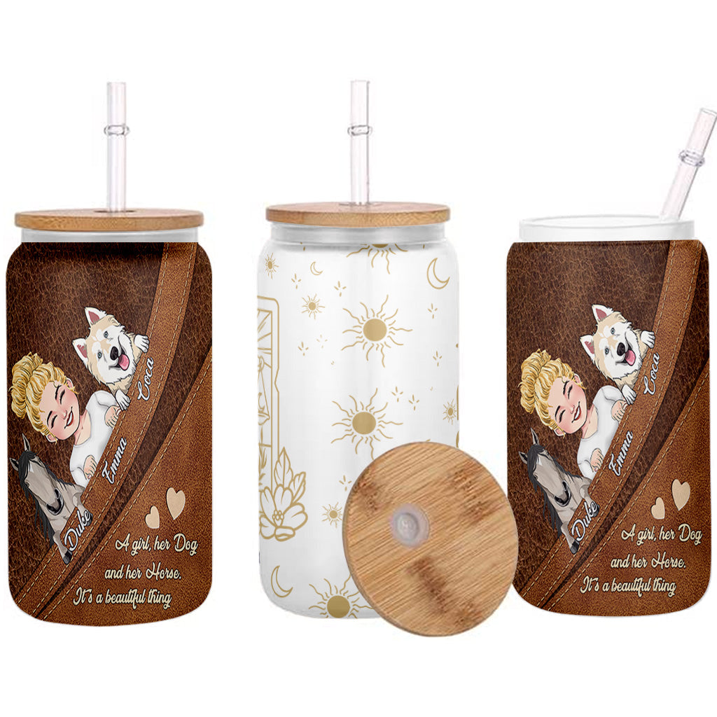 What A Beautiful Thing - Personalized Horse Can Glass