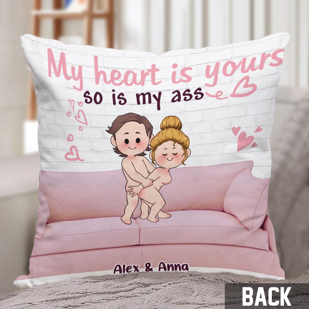 My Heart Is Yours - Personalized Couple Throw Pillow