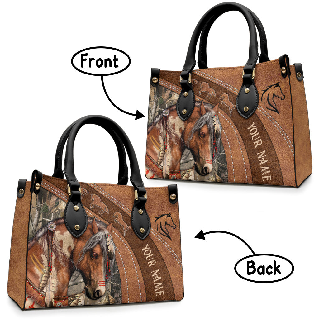 Love Horses - Personalized Horse Leather Handbag