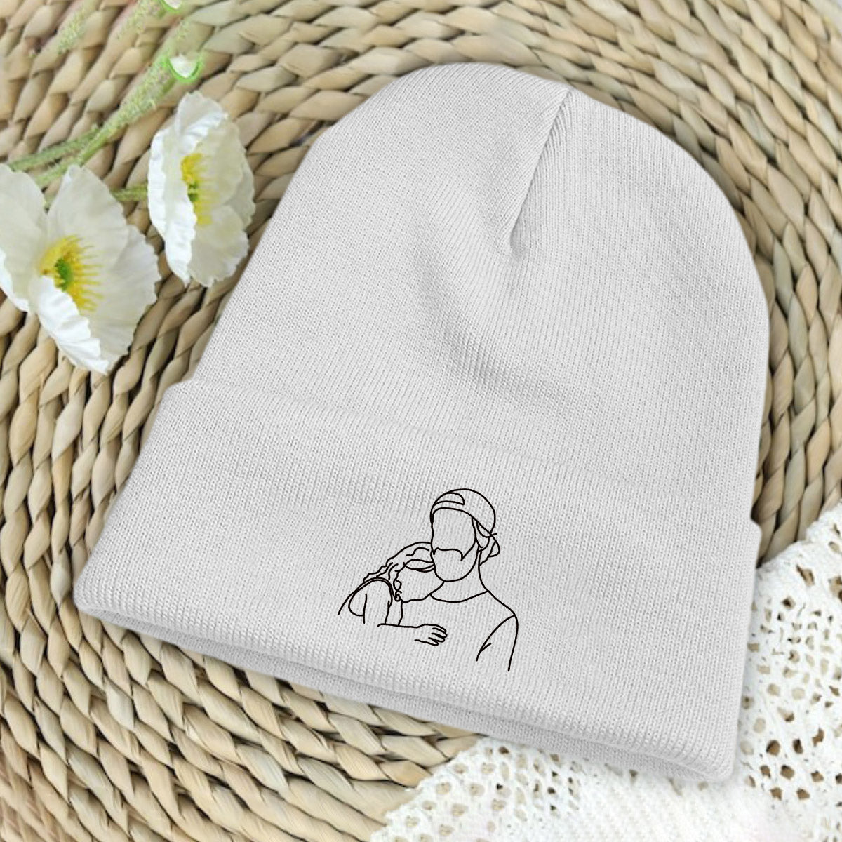 Custom Photo - Personalized Step Dad Embroidered Beanie
