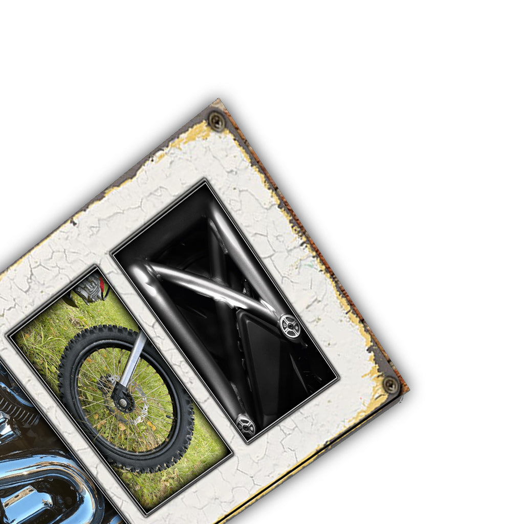 Motorcycle Name Art Metal Sign - Personalized Biker Cut Metal Sign
