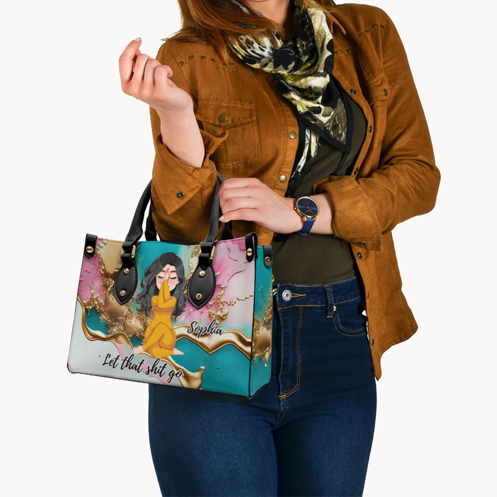 Let That Shit Go - Personalized Yoga Leather Handbag