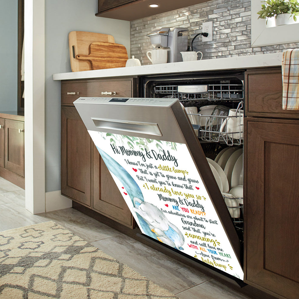 Love From Baby Bump - Personalized Mother Dishwasher Cover