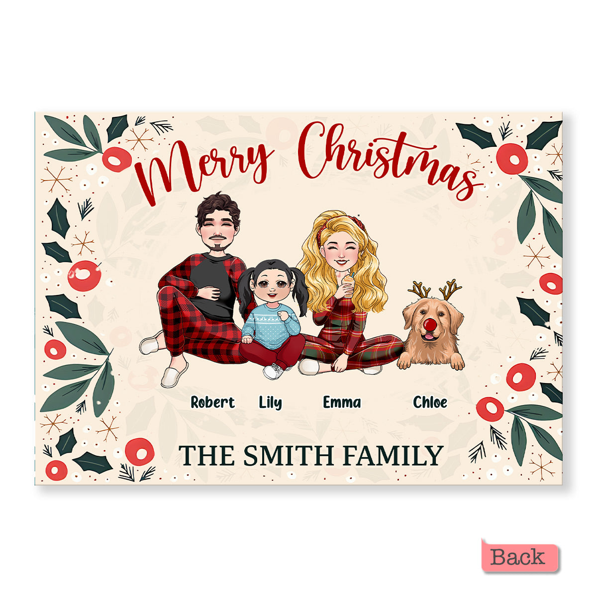 Merry Christmas - Personalized Family Greeting Card