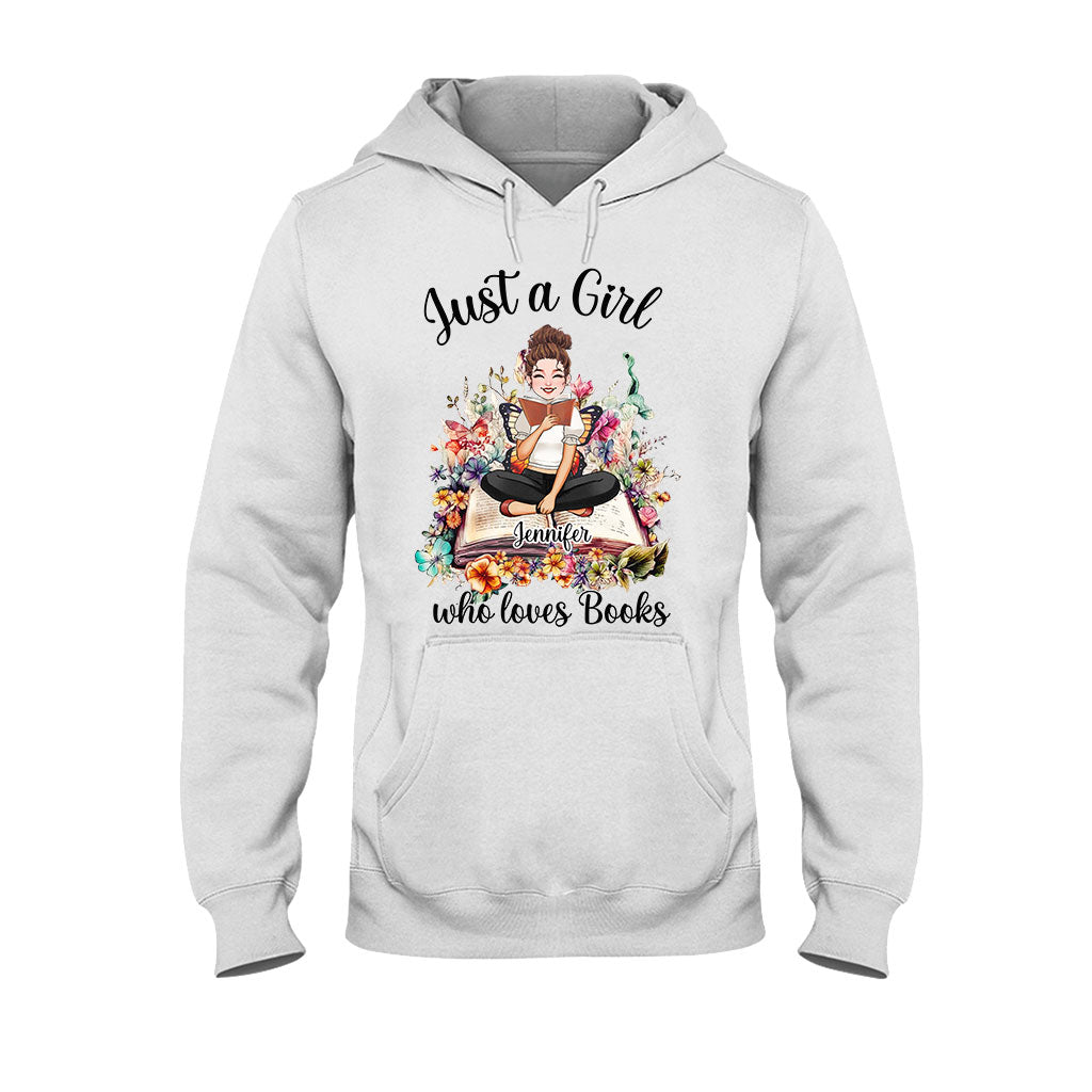 Just A Girl Who Loves Books - Personalized Book T-shirt and Hoodie