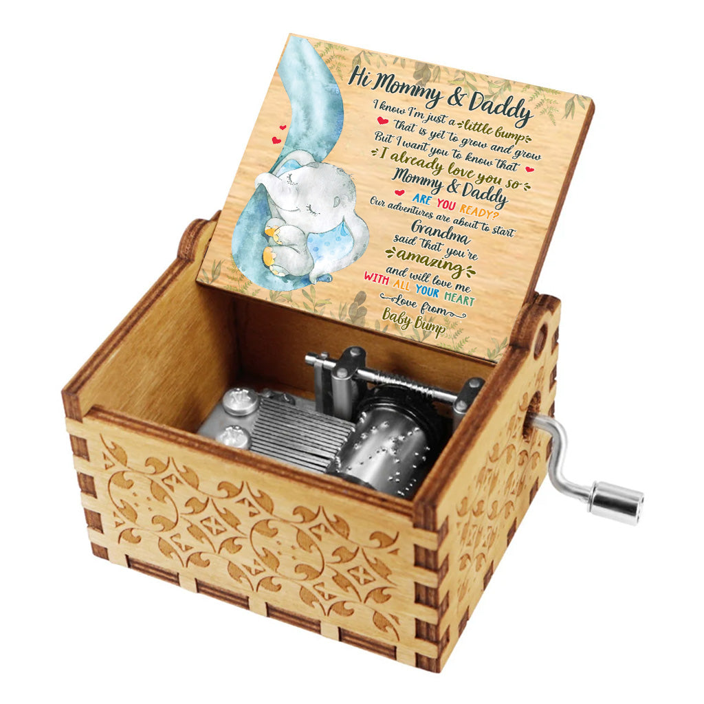 Love From Baby Bump - Personalized Mother Hand Crank Music Box