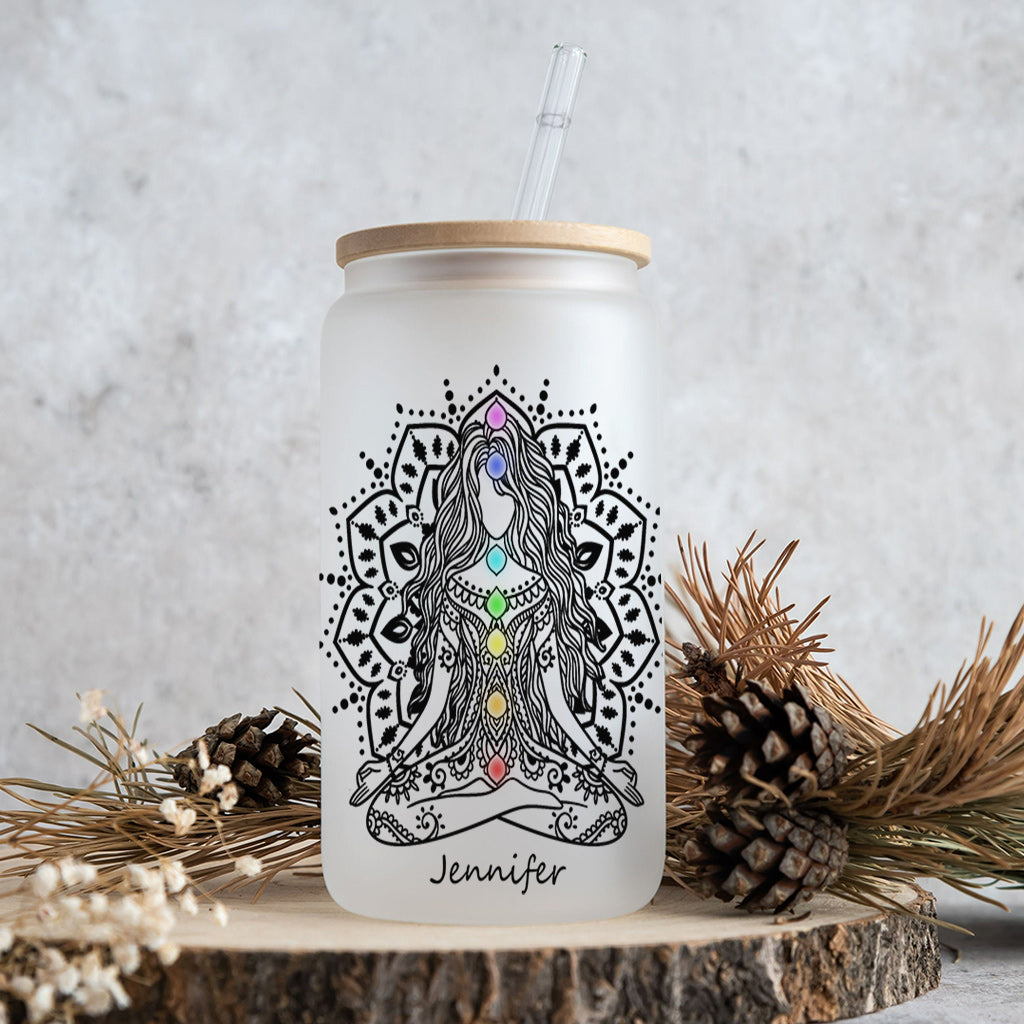 I Am Divine - Personalized Yoga Can Glass