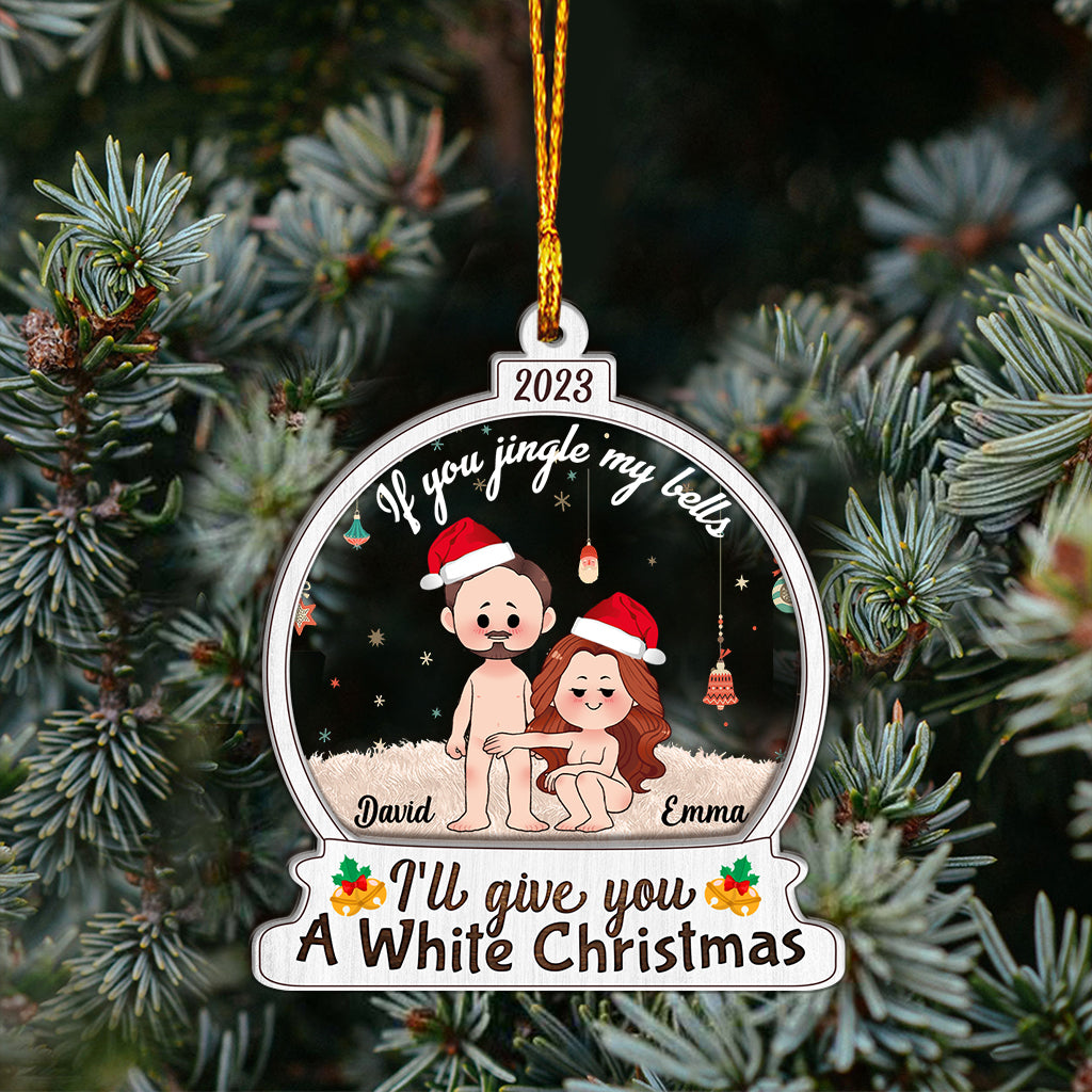 If You Jingle My Bells - Personalized Couple Layers Mix Ornament