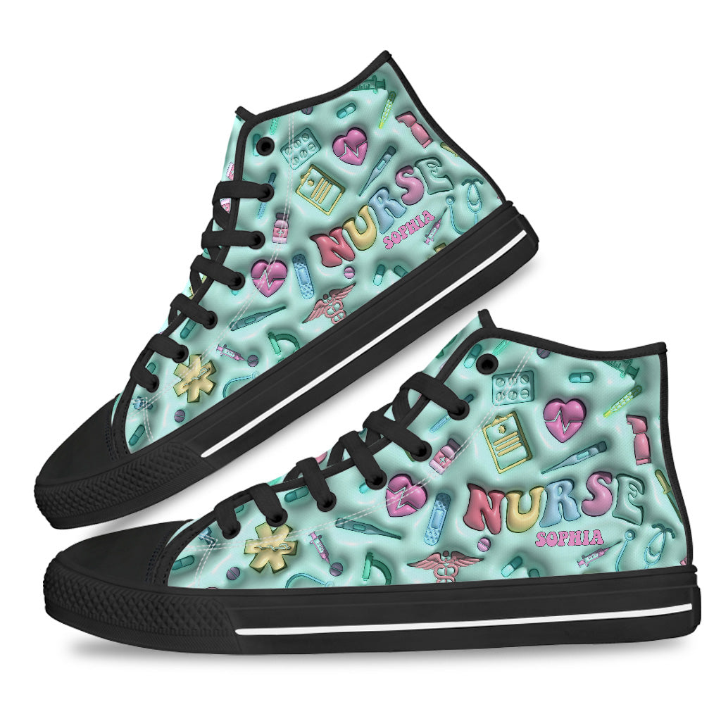 Nurse Life - Personalized Nurse High Top Shoes