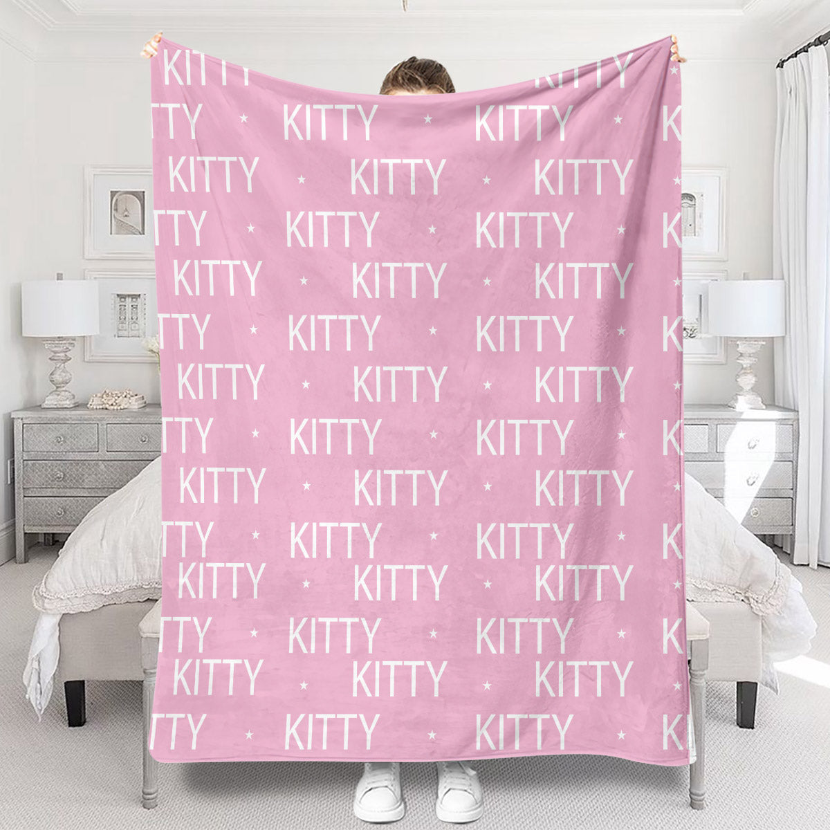 Couverture personnalisée pour chat avec motif nom de chat