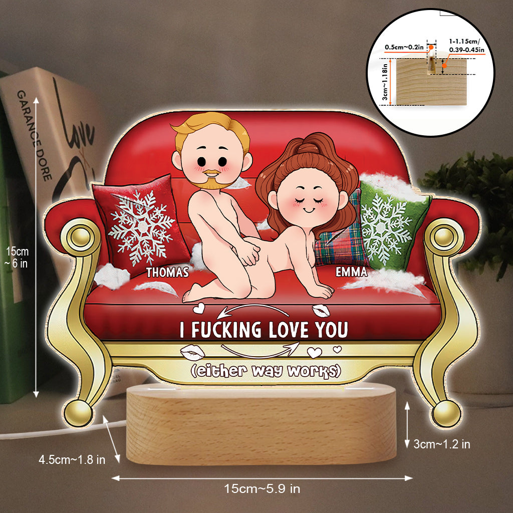 I Love You - Personalized Couple Shaped Plaque Light Base