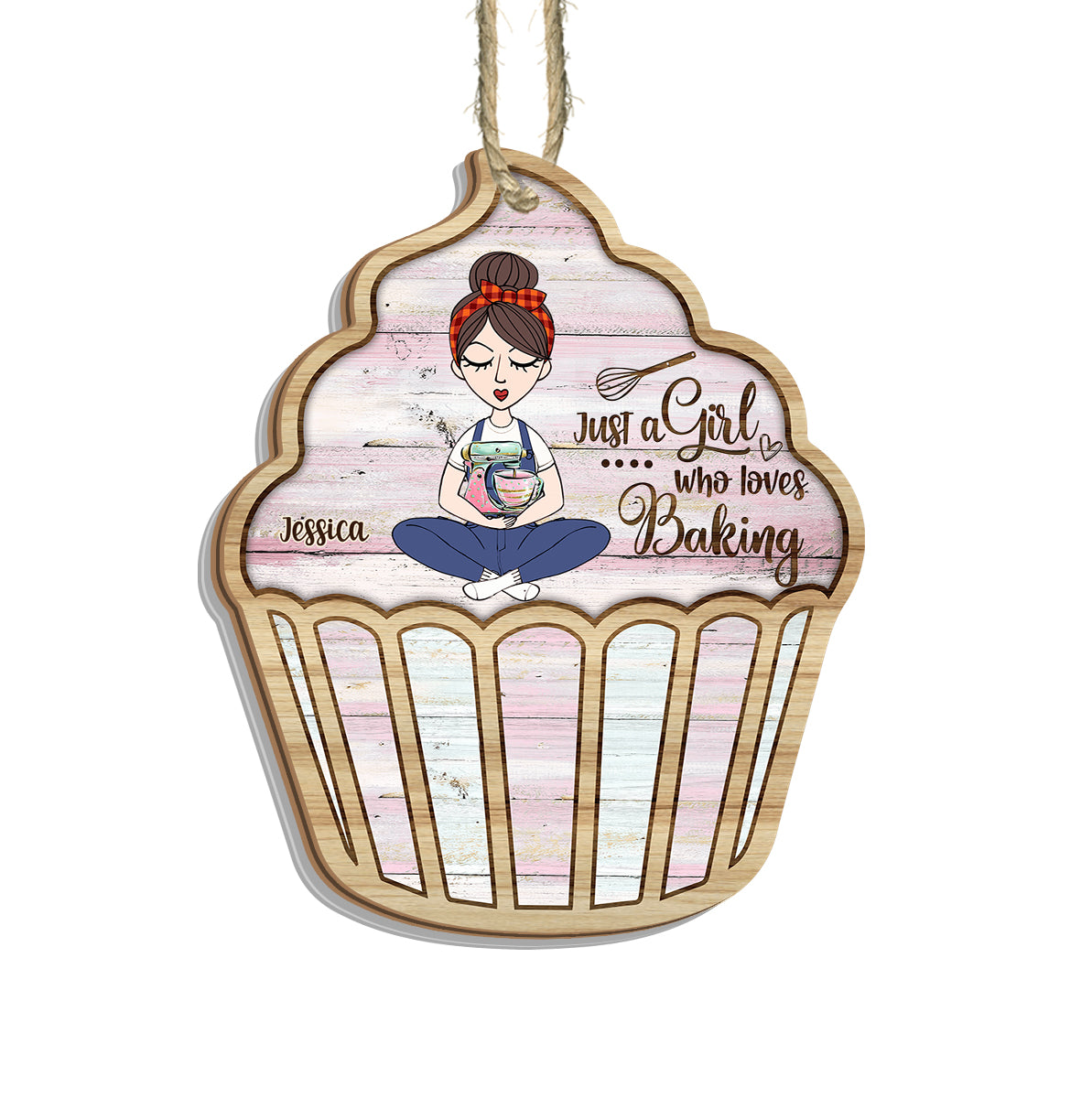 Just A Girl Who Loves Baking - Personalized Baking Suncatcher