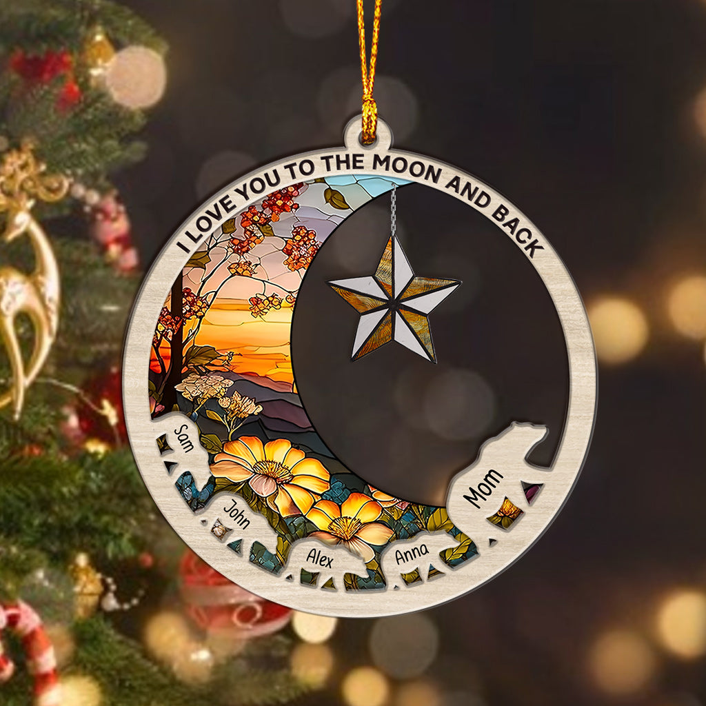 I Love You To The Moon And Back - Gift for mom - Personalized Layers Mix Ornament