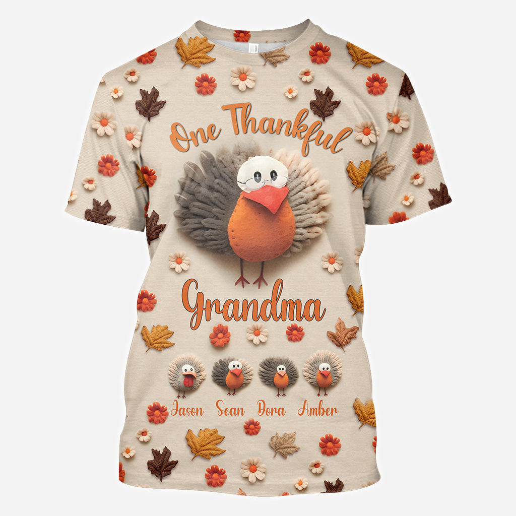 One Thankful Grandma - Personalized Grandma All Over Shirt