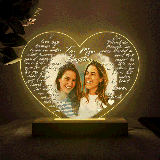 To My Bestie - Personalized Bestie Shaped Plaque Light Base