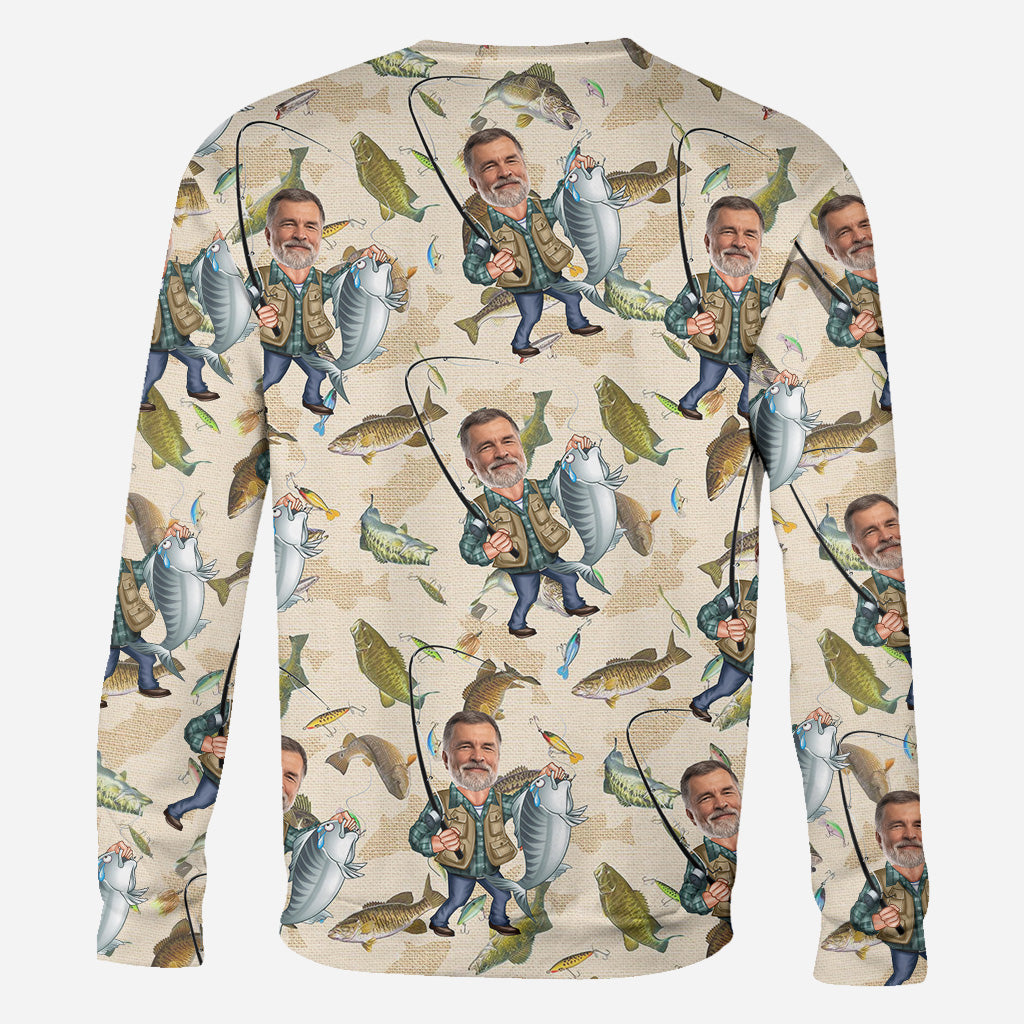 Photo Inserted Funny Fishing - Personalized Fishing All Over Shirt