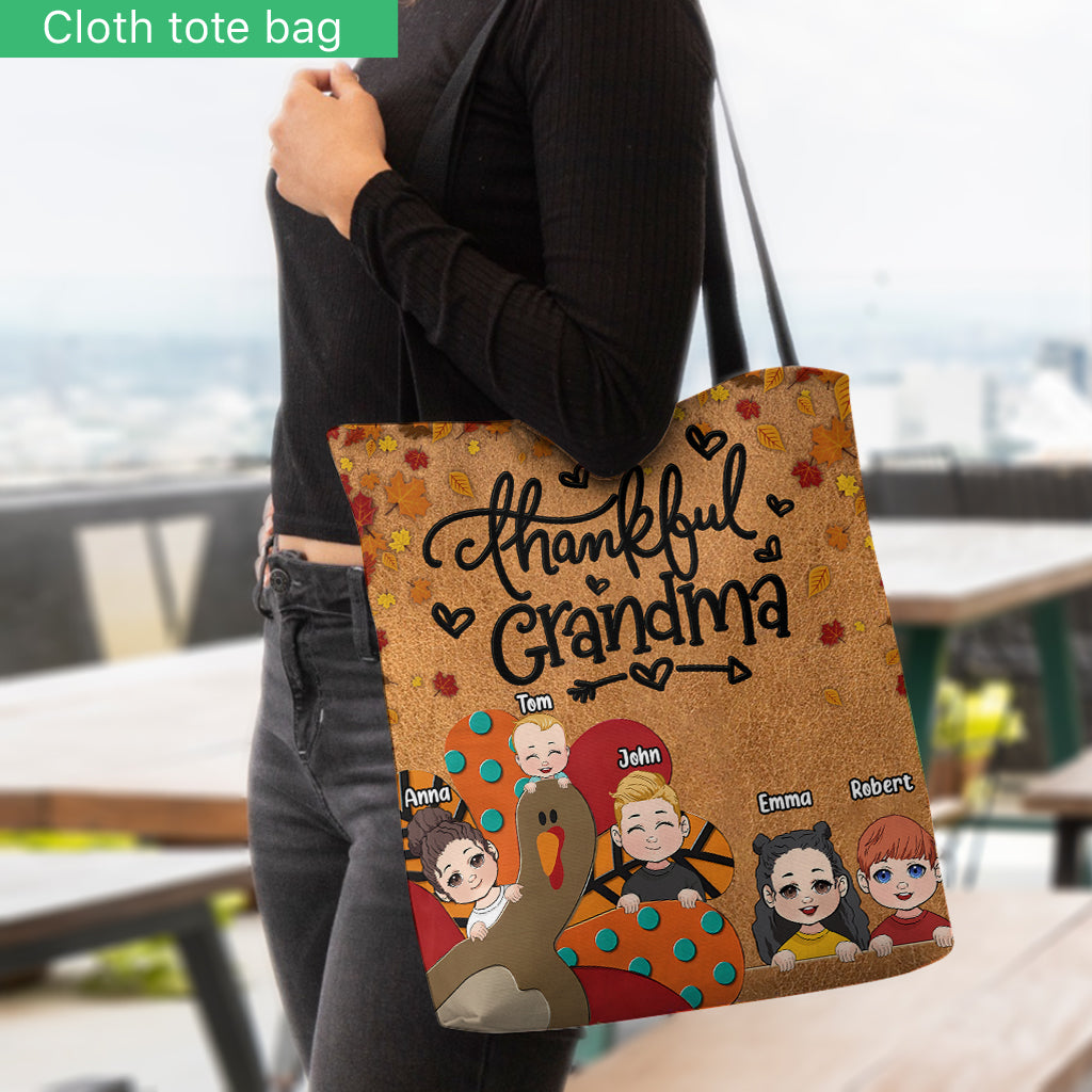Thankful Grandma - Personalized Grandma Tote Bag