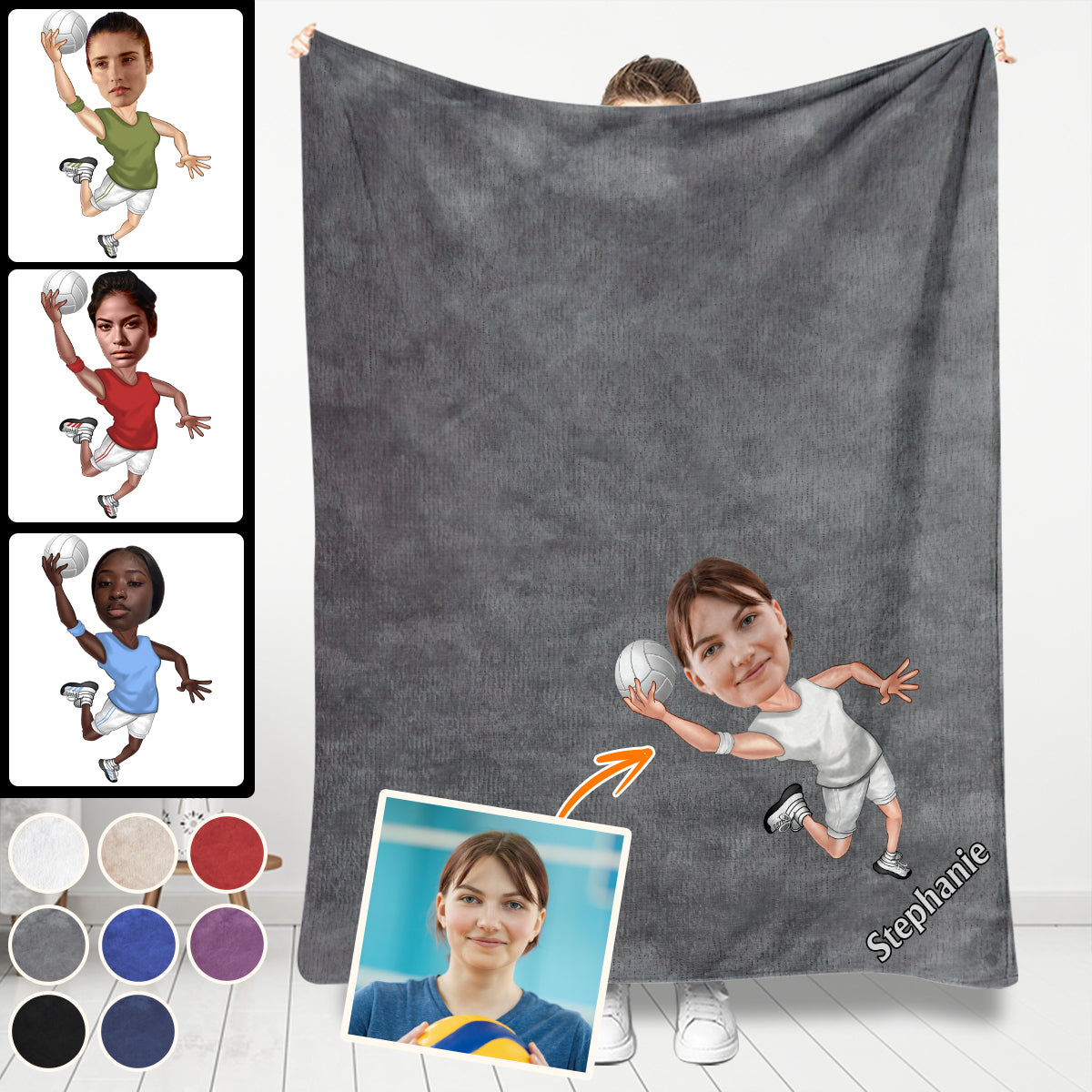 Love Sports - Personalized Volleyball Blanket
