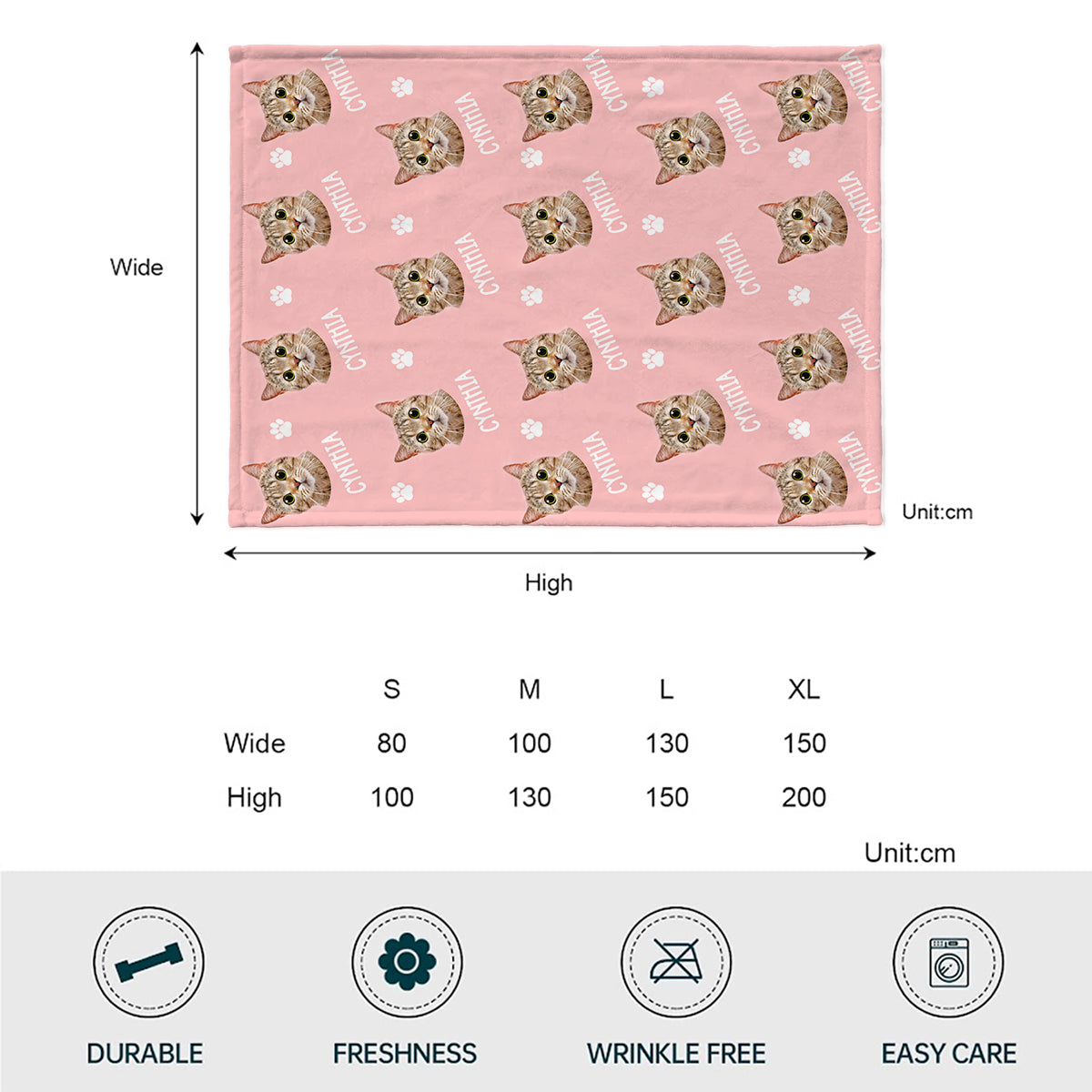 Individuell gestaltete Katzendecke mit Katzenmotiv