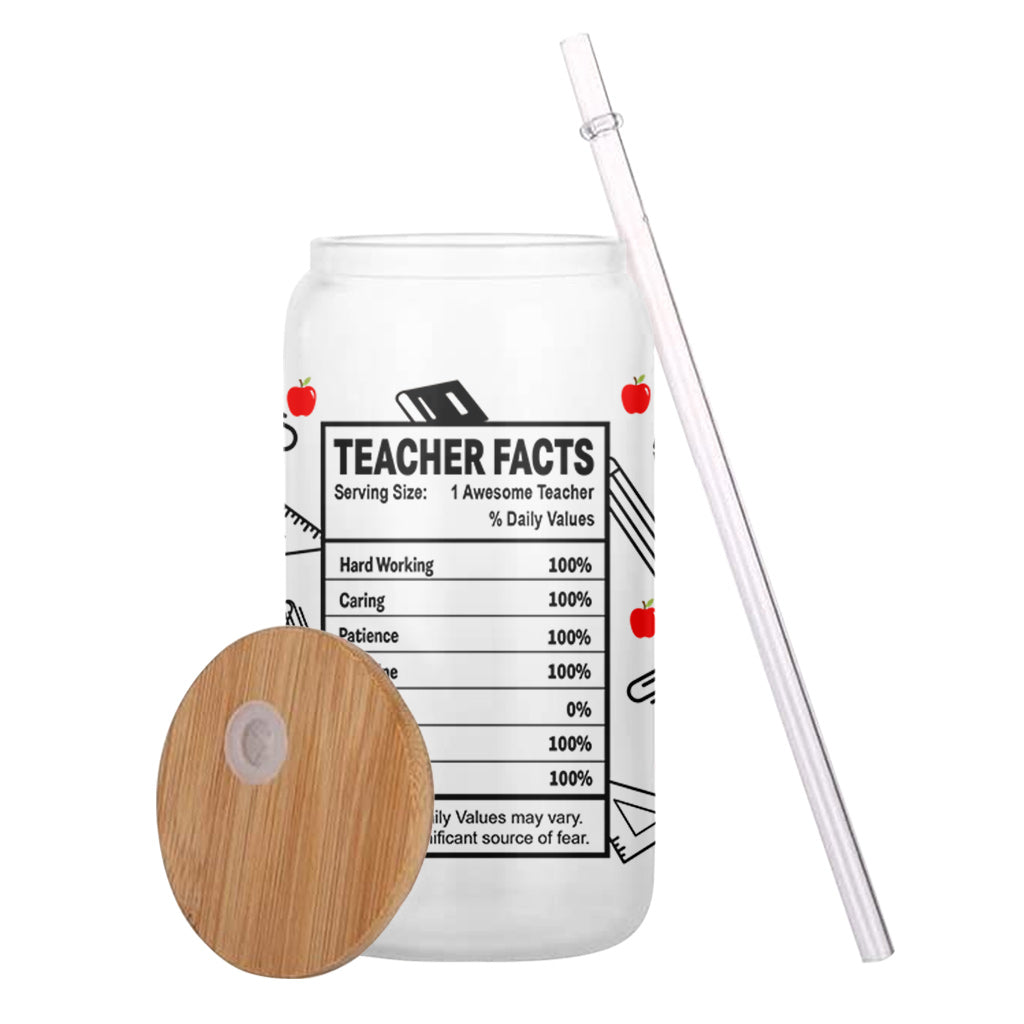 Teacher Facts - Personalized Teacher Can Glass