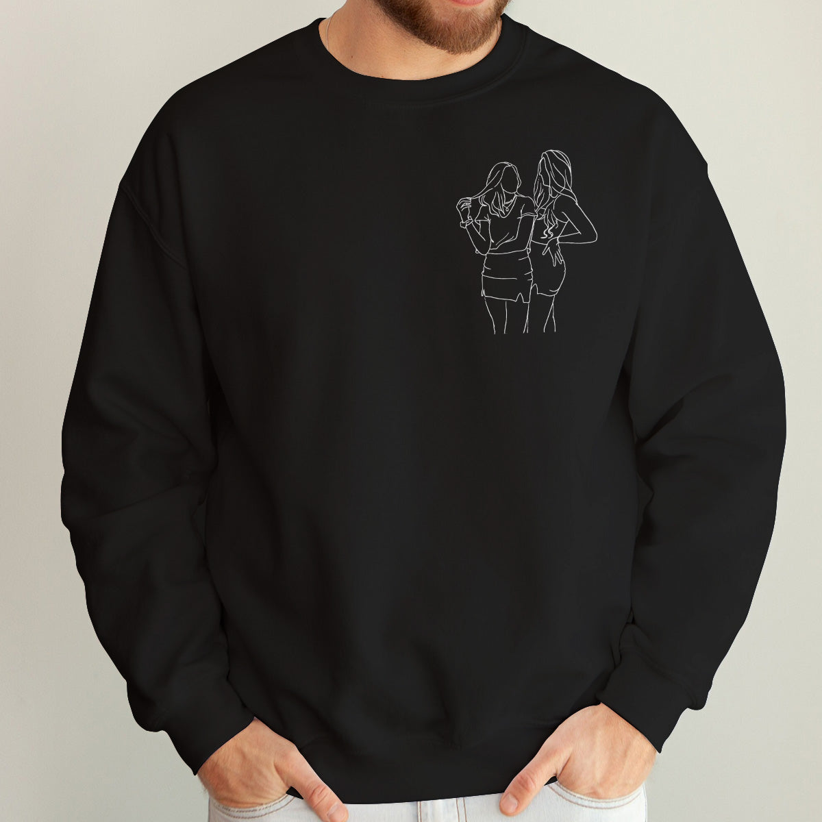 Custom Line Art - Personalized Daughter Embroidered Sweater