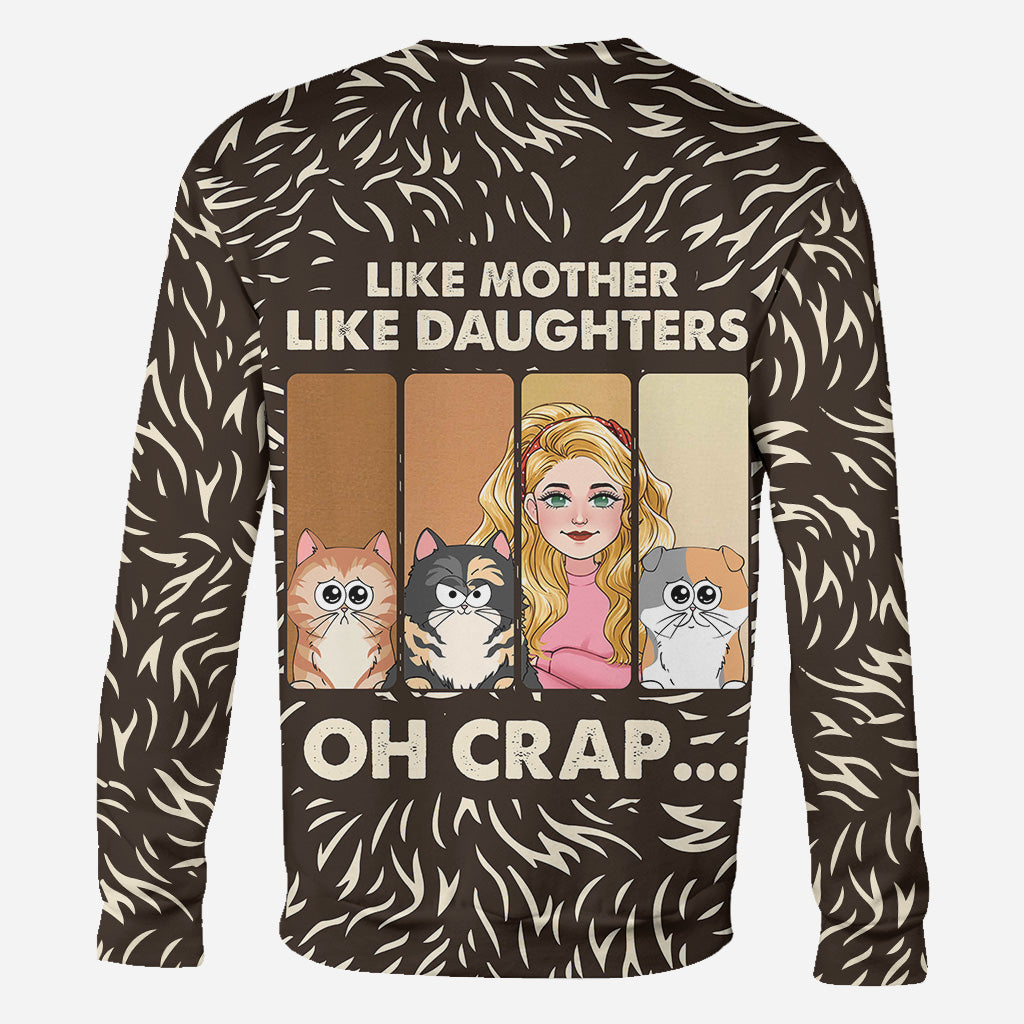 Wie die Mutter, so der Vater, so die Tochter, so der Sohn. Katzen- und Hundeliebhaber – personalisiertes T-Shirt mit Katzenmotiv.