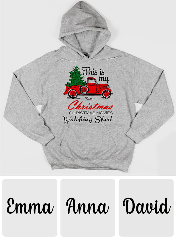 Voici mon t-shirt et mon sweat à capuche personnalisés pour regarder des films de Noël