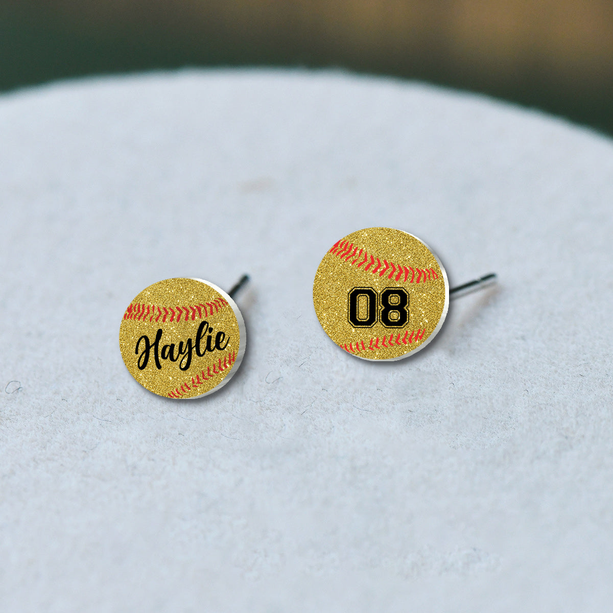Softball Lovers - Personalized Softball Stud Earrings
