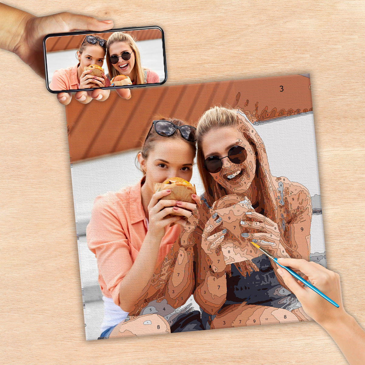 Custom Photo - Personalized Bestie Paint By Numbers Kit